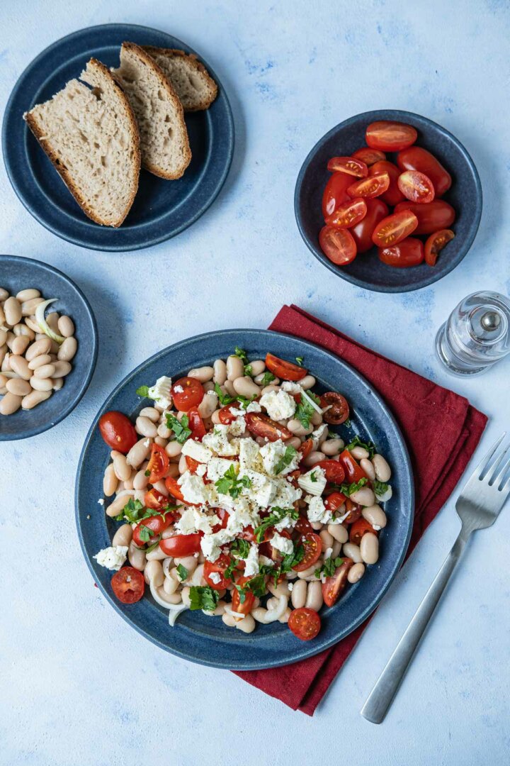 Weiße Bohnen-Tomaten-Salat mit Feta - Schnelle &amp; einfache Rezepte